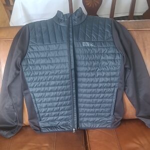 Lightweight Eddie Bauer Men's Dark Gray And Green Jacket With Thermal Lining